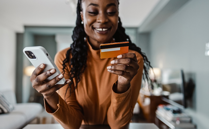 Smiling Women money transfer